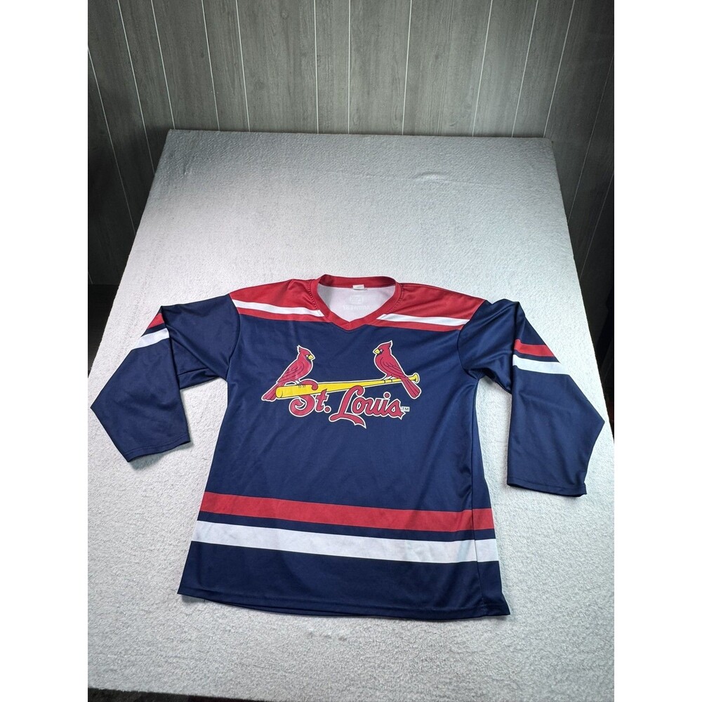 St. Louis Cardinals MLB Fox Sports Midwest Fan Hockey Style Jersey Men's XL